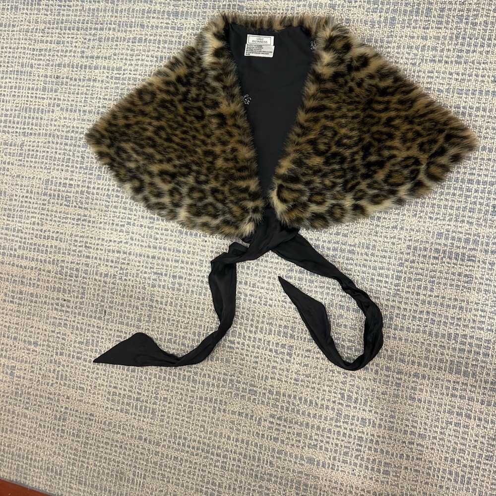 Lulu Guinness Faux Fur Collar with Brown and Black Accents